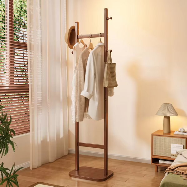 Light Luxury Vertical Freestanding Coat Rack | Indoor Clothes Storage & Drying Pole for Bedroom Household
