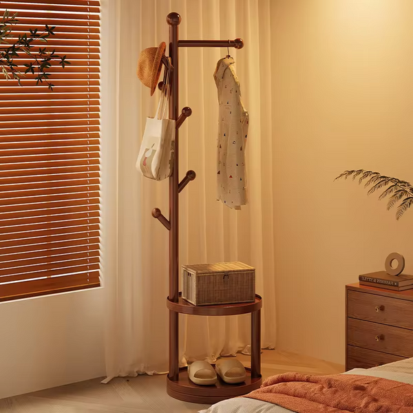 Solid Wood Coat Rack Garment Rack Clothing Rack Standing Clothes Hanger Stand Hat Bag Organizer Entrance Hall