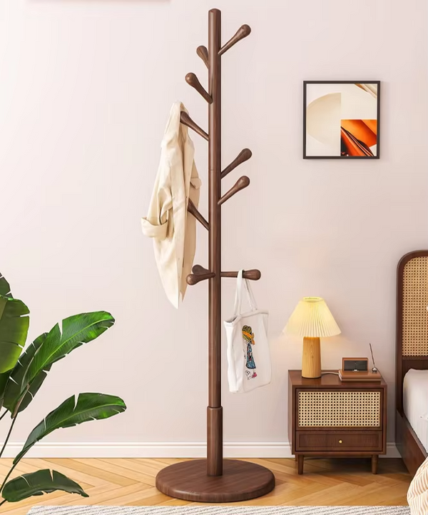 Solid Wood Freestanding Coat Rack Nordic Style Bag Rack Home Organizer Clothing Rack Stand Clothing Rack Coat Hanger Stand