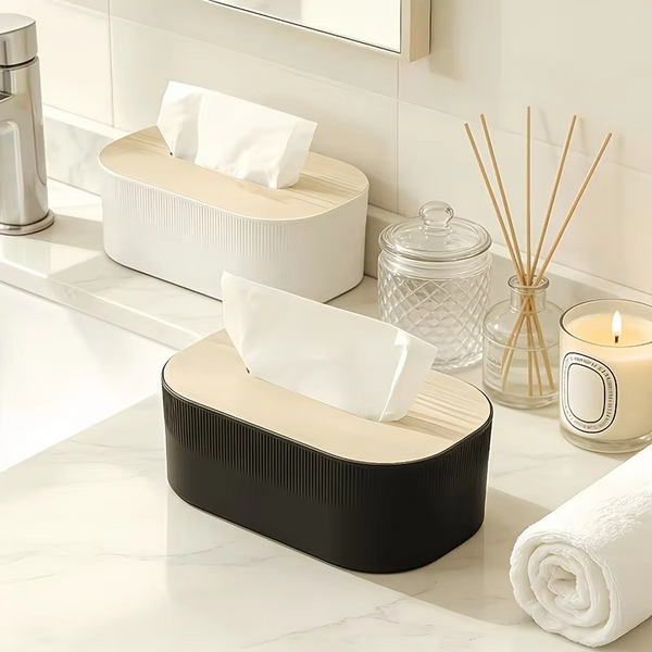 Arched Tissue Box with Lid | Large Towel Dispenser, Oil Rubbed End, Suitable for Bathroom, Bedroom, Living Room, Dormitory