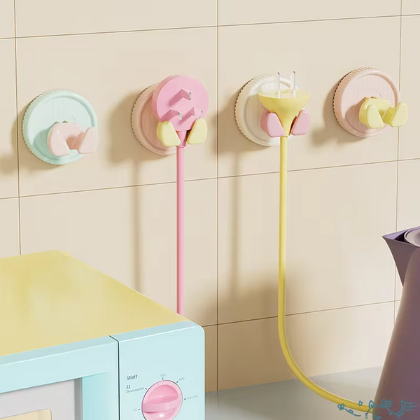 Suction Cup Wall Mounted Candy color Double-head Hook No-Drilling Suction Cup Hook for Bathroom Waterproof Hanging Paper Towel