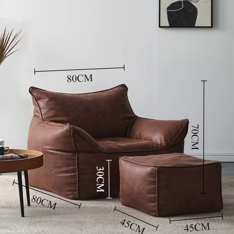 Modern Bean Bag Sofas Living Room Relaxing 1-person Sofa Soft Couch Comfortable Lazy Sofas Home Balcony Sleeper BeanBag Bed Set