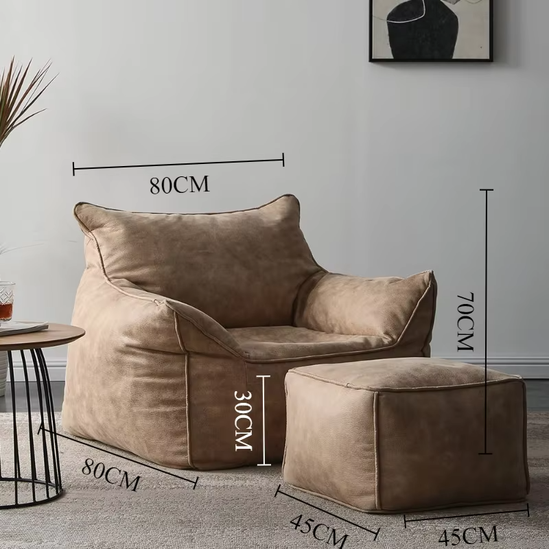 Modern Bean Bag Sofas Living Room Relaxing 1-person Sofa Soft Couch Comfortable Lazy Sofas Home Balcony Sleeper BeanBag Bed Set