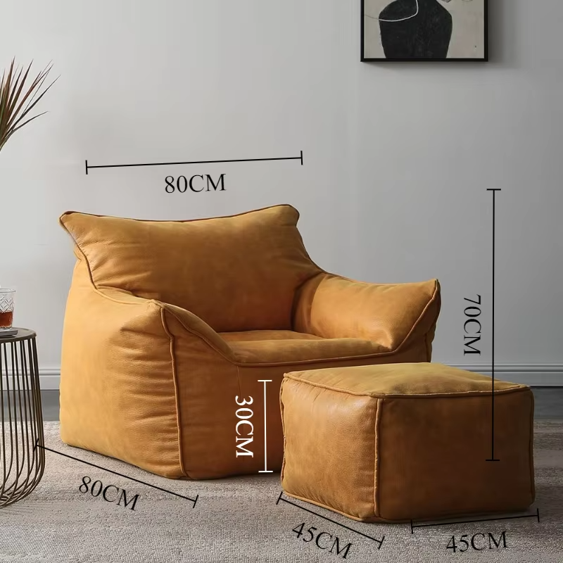 Modern Bean Bag Sofas Living Room Relaxing 1-person Sofa Soft Couch Comfortable Lazy Sofas Home Balcony Sleeper BeanBag Bed Set