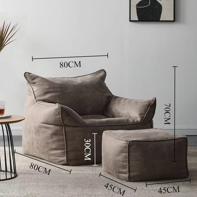 Modern Bean Bag Sofas Living Room Relaxing 1-person Sofa Soft Couch Comfortable Lazy Sofas Home Balcony Sleeper BeanBag Bed Set