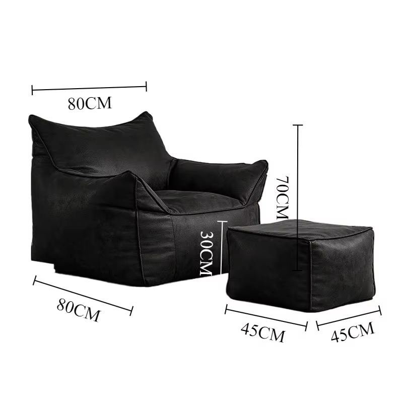 Modern Bean Bag Sofas Living Room Relaxing 1-person Sofa Soft Couch Comfortable Lazy Sofas Home Balcony Sleeper BeanBag Bed Set