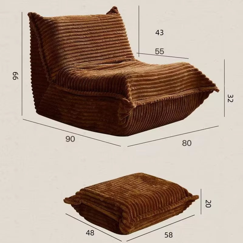 Lazy Bean Bag Sofas Living Room Relaxing 1-person Sofa Comfortable Soft Couch Balcony Bedroom Giant Puffs Sleeper Beanbag Sofas