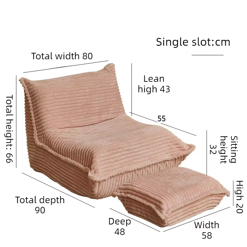 Lazy Bean Bag Sofas Living Room Relaxing 1-person Sofa Comfortable Soft Couch Balcony Bedroom Giant Puffs Sleeper Beanbag Sofas