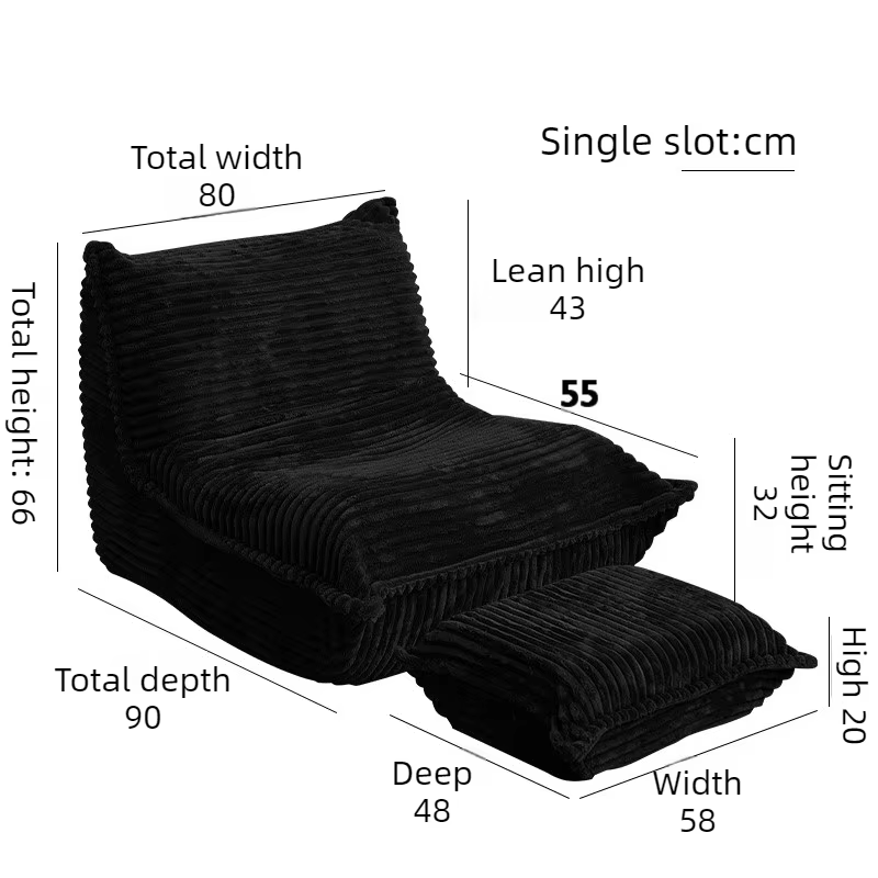 Lazy Bean Bag Sofas Living Room Relaxing 1-person Sofa Comfortable Soft Couch Balcony Bedroom Giant Puffs Sleeper Beanbag Sofas