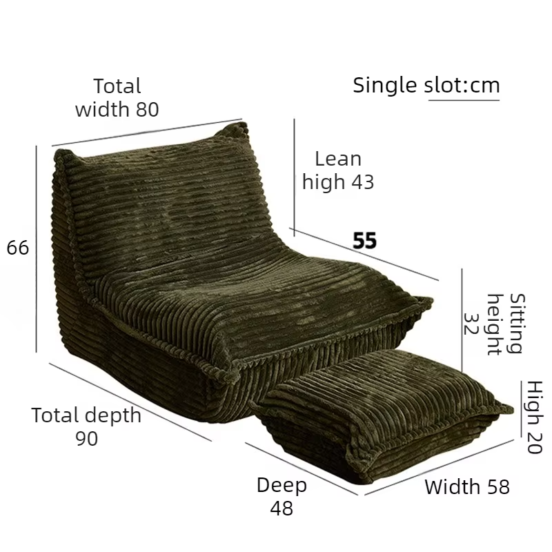 Lazy Bean Bag Sofas Living Room Relaxing 1-person Sofa Comfortable Soft Couch Balcony Bedroom Giant Puffs Sleeper Beanbag Sofas