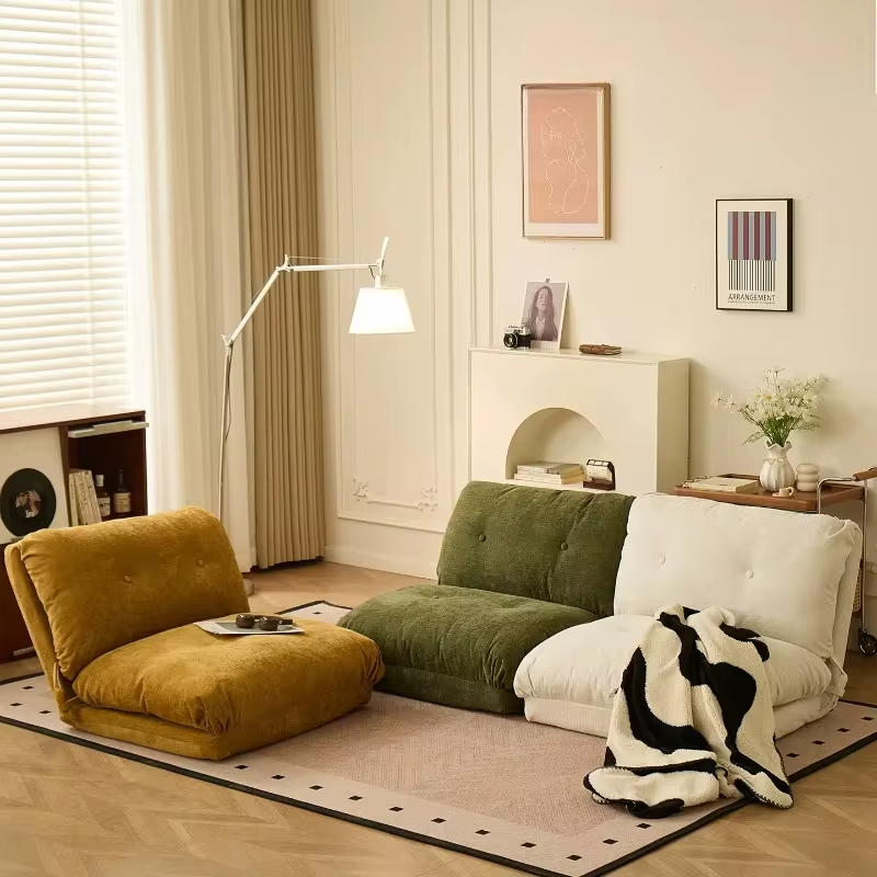 Lazy sofa reclining sleeping bedroom bedside tatami double chair balcony living room single folding small sofa premium
