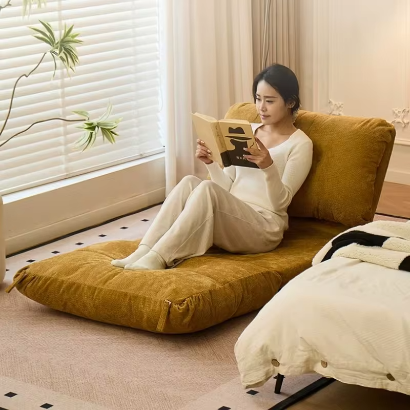 Lazy sofa reclining sleeping bedroom bedside tatami double chair balcony living room single folding small sofa premium