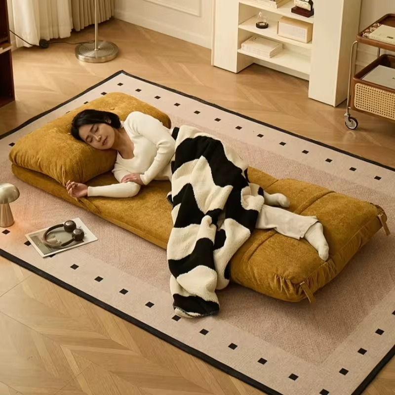 Lazy sofa reclining sleeping bedroom bedside tatami double chair balcony living room single folding small sofa premium