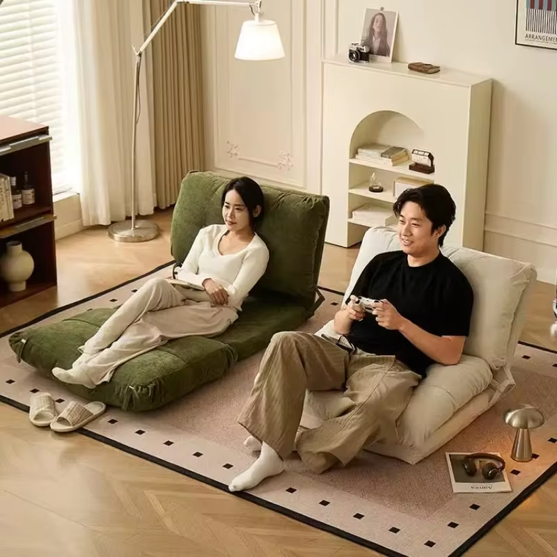Lazy sofa reclining sleeping bedroom bedside tatami double chair balcony living room single folding small sofa premium