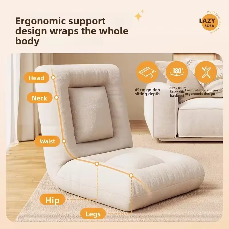 Modern Lazy sofa tatami seat folding single small sofa balcony bay window recliner back chair