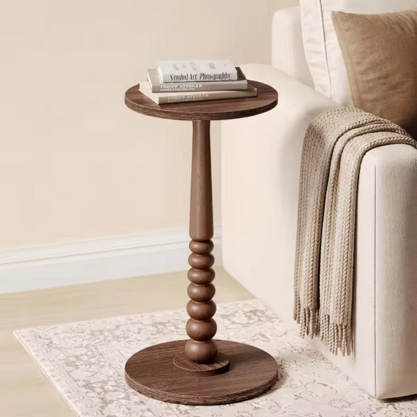 Wabi Sabi Mid Century Vintage Wood Round Side Table Living Room Bedroom Balcony Guesthouse Home Decor Novelty New Energy Indoor