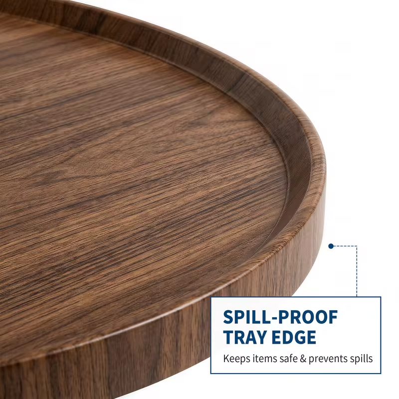 19.7in Minimalist Round Side Table, Small Coffee Tea End Table With Metal Frame For Living Room Bedroom Decor