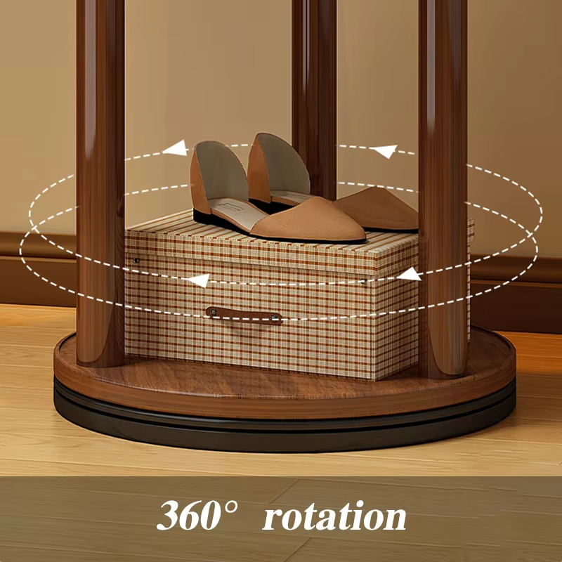 Wooden Coat Racks Luxury Rotating Clothes Hanger Standing Floor Coat Rack Living Room Organizer Clothing Hangers Aesthetic Shelf