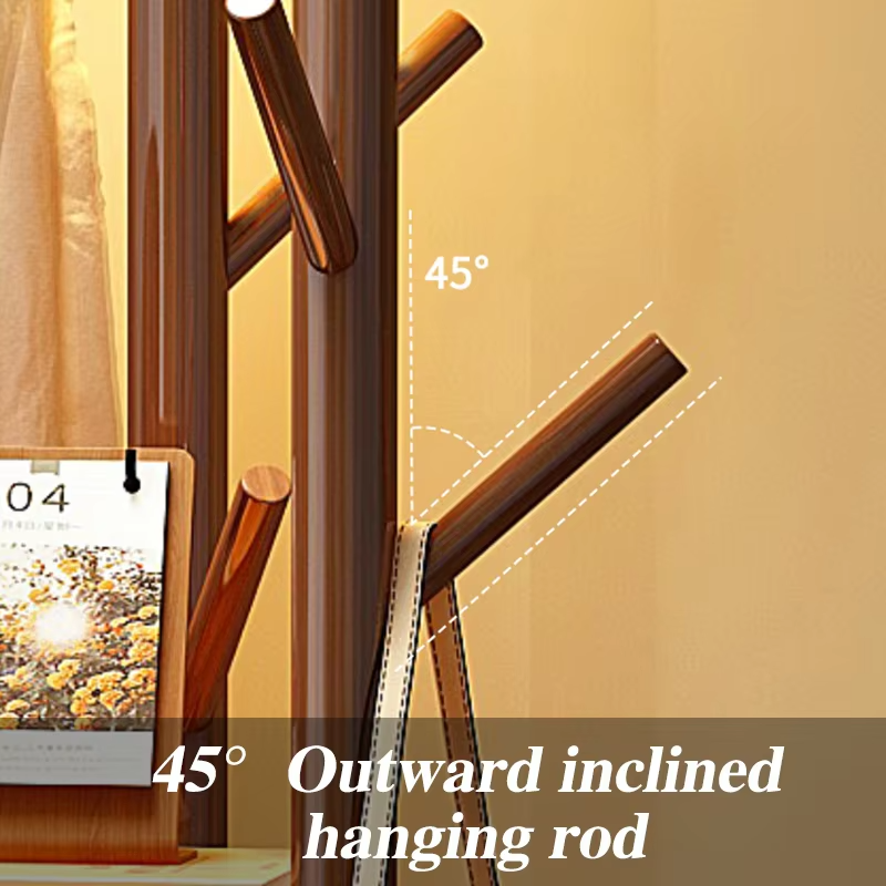 Wooden Coat Racks Luxury Rotating Clothes Hanger Standing Floor Coat Rack Living Room Organizer Clothing Hangers Aesthetic Shelf