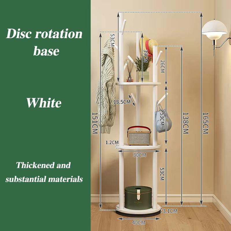 Wooden Coat Racks Luxury Rotating Clothes Hanger Standing Floor Coat Rack Living Room Organizer Clothing Hangers Aesthetic Shelf