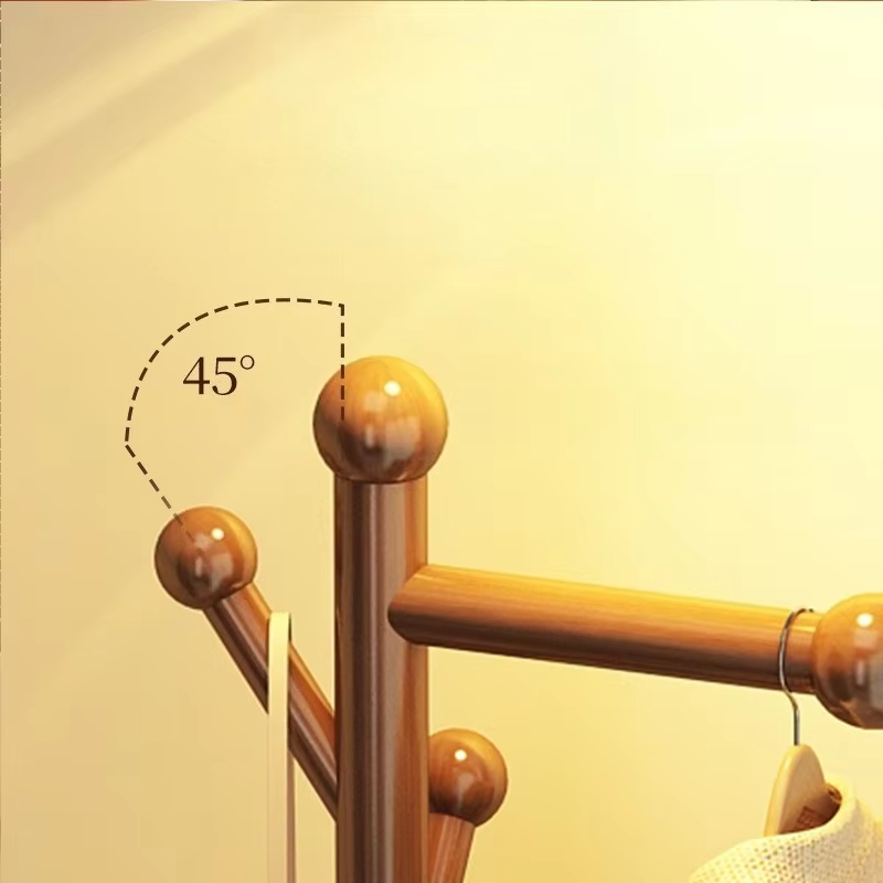 Solid Wood Coat Rack Garment Rack Clothing Rack Standing Clothes Hanger Stand Hat Bag Organizer Entrance Hall