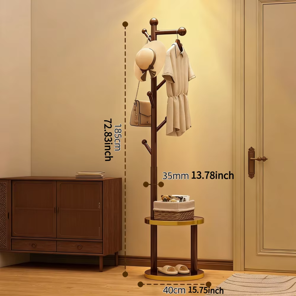 Solid Wood Coat Rack Garment Rack Clothing Rack Standing Clothes Hanger Stand Hat Bag Organizer Entrance Hall