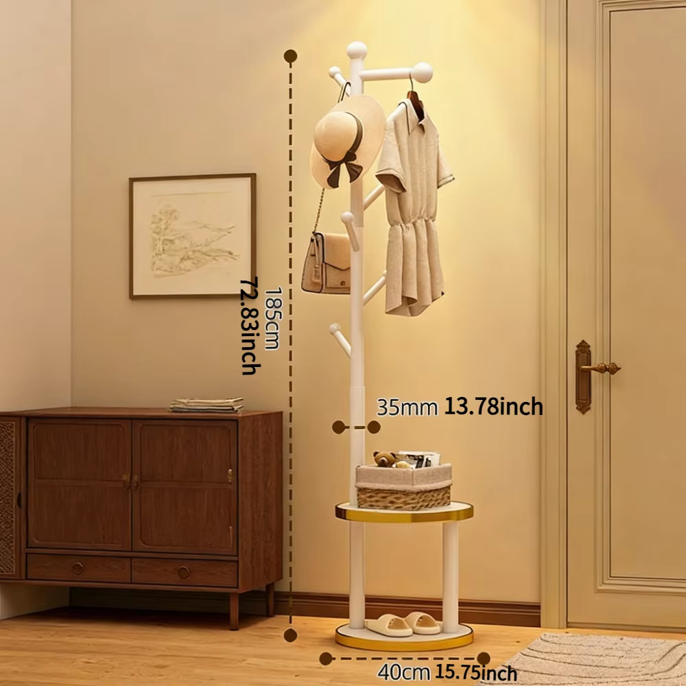 Solid Wood Coat Rack Garment Rack Clothing Rack Standing Clothes Hanger Stand Hat Bag Organizer Entrance Hall