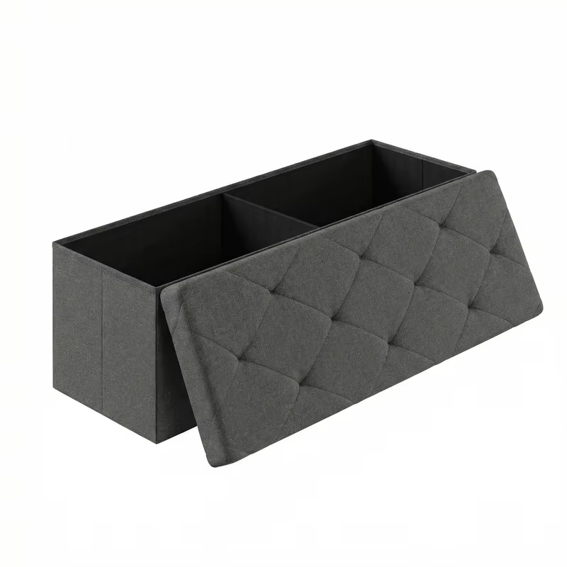 MCQ 30 Inch to 43 Inch Foldable Ottoman Foot Rest Stool with Storage Folding End of Bed Storage Bench Storage for Living Room Bedroom Entryway