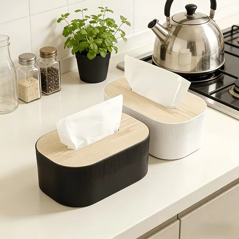 Arched Tissue Box with Lid | Large Towel Dispenser, Oil Rubbed End, Suitable for Bathroom, Bedroom, Living Room, Dormitory