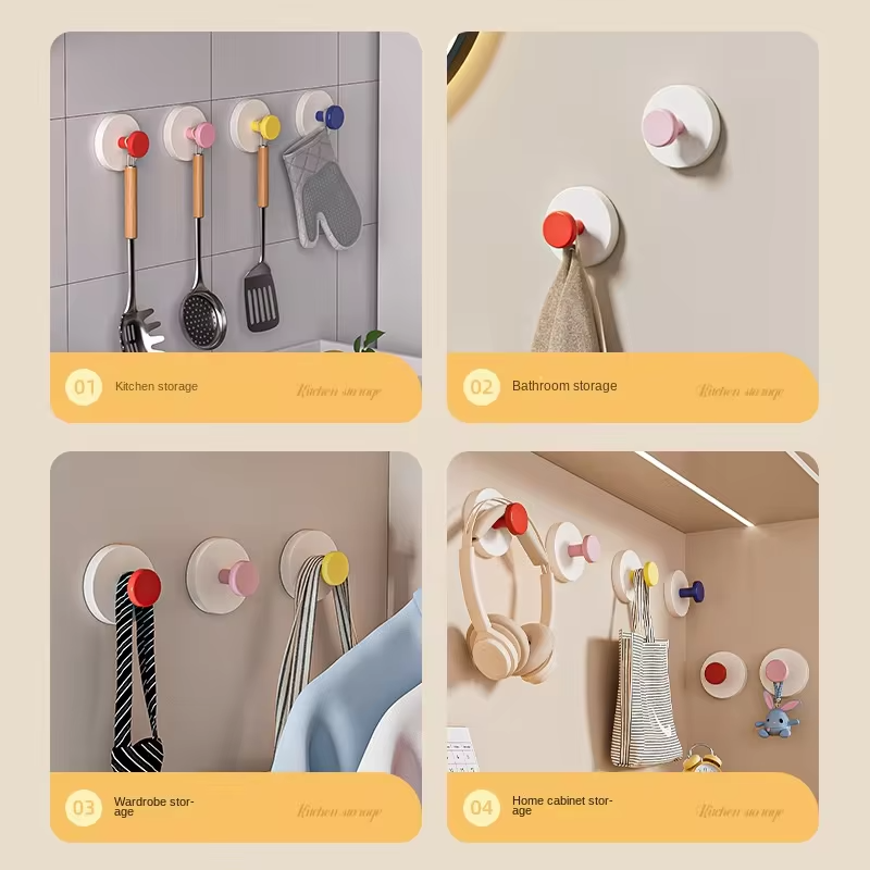 Dopamine Entrance Hooks Are Punch-free Traceless Kitchen Bathroom Key Storage Clothes Hooks Strong Adhesive Hooks