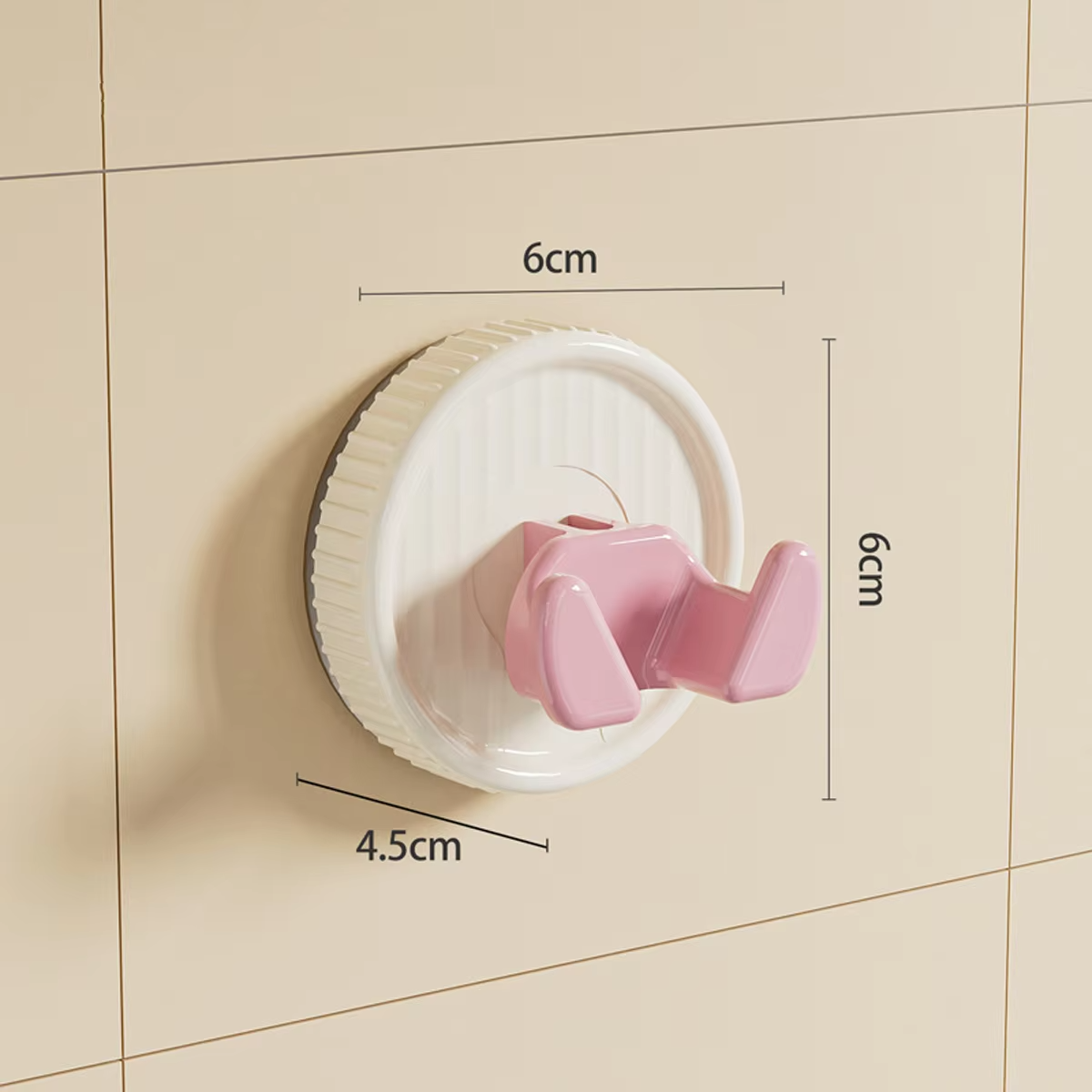 Suction Cup Wall Mounted Candy color Double-head Hook No-Drilling Suction Cup Hook for Bathroom Waterproof Hanging Paper Towel