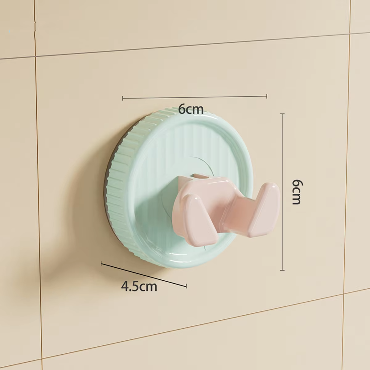 Suction Cup Wall Mounted Candy color Double-head Hook No-Drilling Suction Cup Hook for Bathroom Waterproof Hanging Paper Towel
