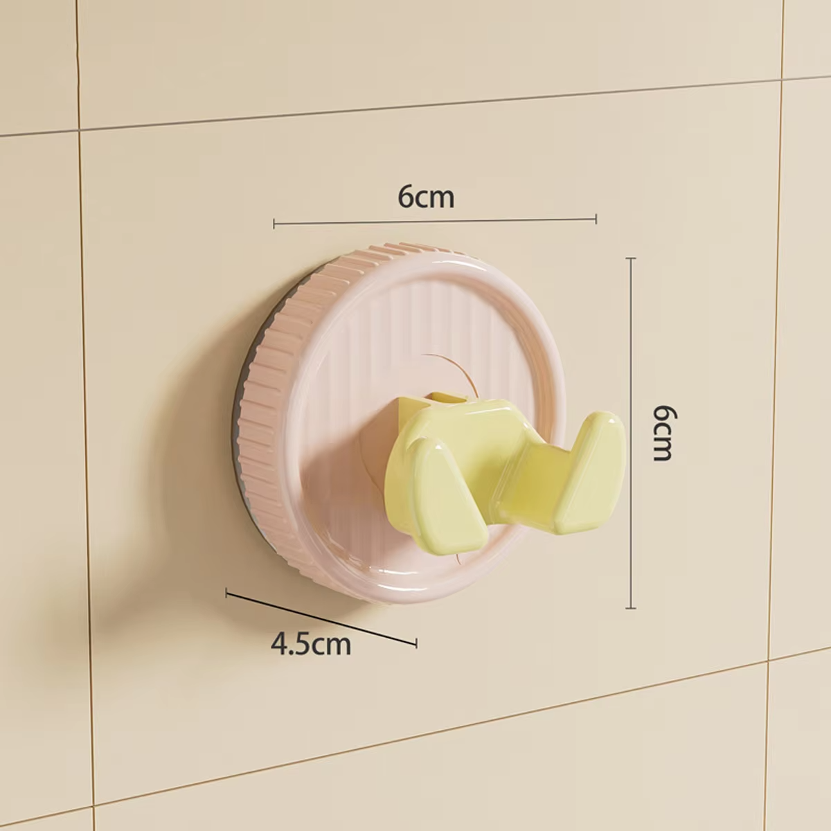 Suction Cup Wall Mounted Candy color Double-head Hook No-Drilling Suction Cup Hook for Bathroom Waterproof Hanging Paper Towel