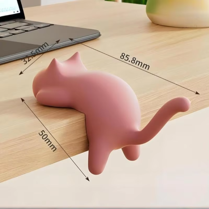 [E] Cute Portable Cat Bag Hook Hanger Table Hook Handbag Backpack Travel Bag Organizer Holder Home Office Decor Desk Side Hooks