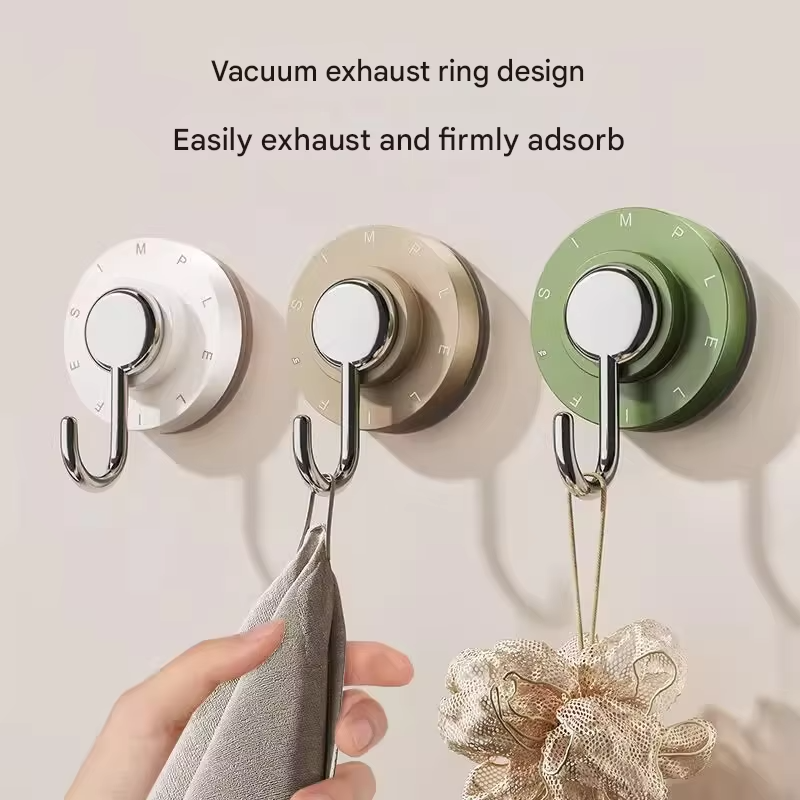 Swivel Suction Cup Bathroom Hook Markless Punch-Free Wall-Mounted Heavy-Duty Bathroom Kitchen and Furniture Storage