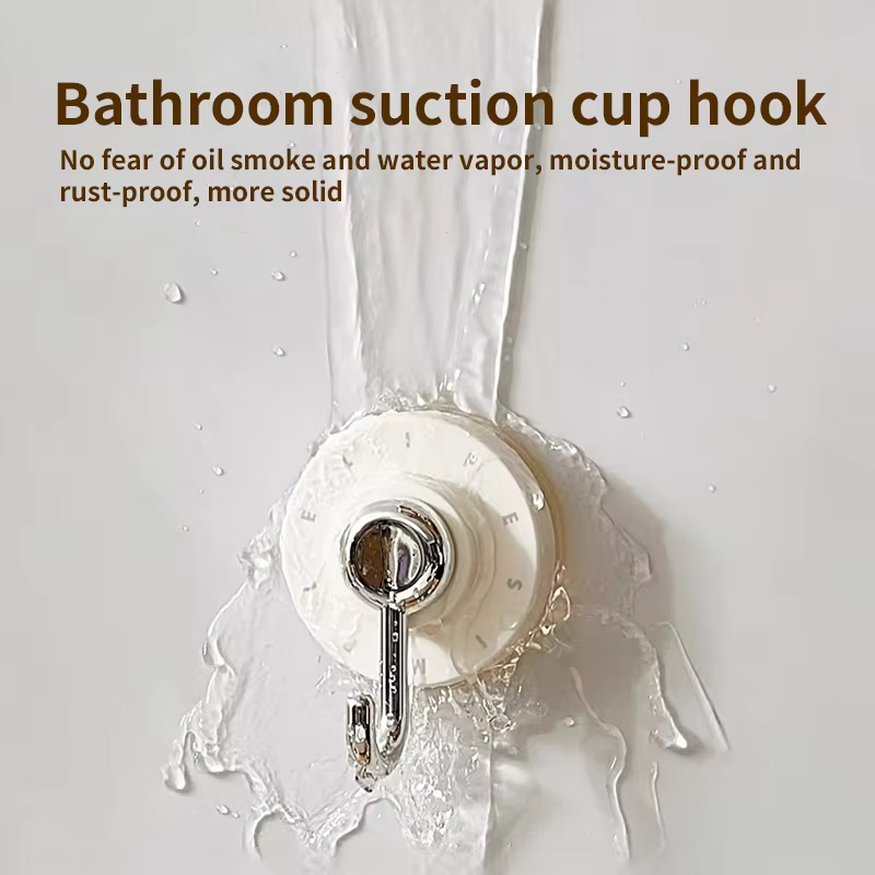 Swivel Suction Cup Bathroom Hook Markless Punch-Free Wall-Mounted Heavy-Duty Bathroom Kitchen and Furniture Storage